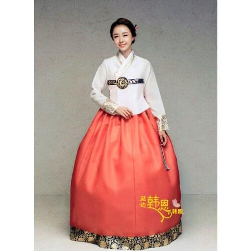 2019 Cute Hanbok Dress Custom Made Korean Modern Woman Hanbok High Waist Hanbok Cosplay Hallowen Gift