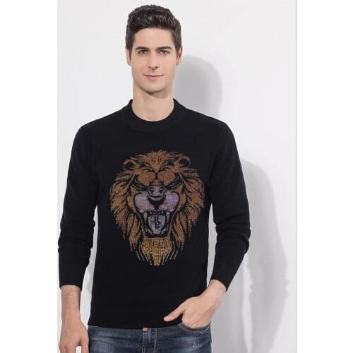 2021 Sweaters Men New Fashion Diamond stone Casual O-Neck Slim Cotton Knitted Mens Sweaters Pullovers Men Brand Clothing