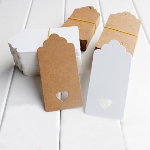 50pcs/Lot 4x9cm Kraft Paper Blank Tag Rectangle Packaging Hang Tags Wedding/Birthday Party Favours Candy Boxes Price Labels