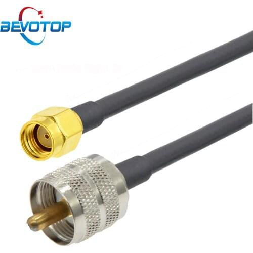 50CM 1M 2M 5M 10M 20M RG58 Cable UHF Male PL259 Plug to RP-SMA Male RF Adapter Pigtail 50 Ohm Coaxial Extension Cord Jumper