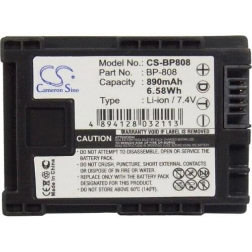 Cameron Sino 890mah battery for CANON BP-808 2740B002 FS10 FS11 FS400 VIXIA HG20 XA25 XA20 Camera Battery