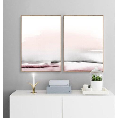 Watercolor Landscape Abstract Canvas Poster Nordic Minimalist Wall Art Print Painting Decoration Picture Scandinavian Home Decor