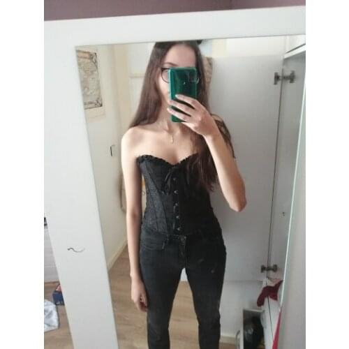 Satin Bone Lace Up Steampunk Corset Sexy Bustier Women plus size Corselet Corsest and Bustier Overbust Slim corsets Strapless