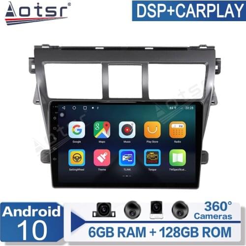 6+128G Android Radio Car Multimedia Video Player For Toyota VIOS 2008-2013 navigation GPS IPS screen PX6 No 2 Din AutoRadio
