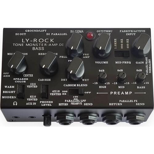 BASS Pedal Cabinet Simulation DI Microphone Placement Preamplifier 3 Stage Equalization Recording Sound Improve Tone Dynamics