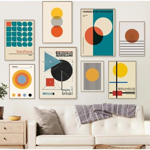 Bauhaus Abstract Art Prints Modern Minimalist Poster Fuhrend In Der Herrenmode Art Canvas Painting Picture Home Wall Art Decor