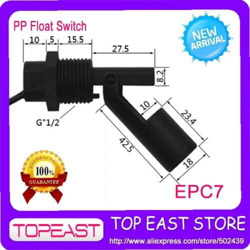 Free Shipping EPC7 New PP Low Pressure Side Mount Horizontal float switch water level For Tank Pool Dropshipping