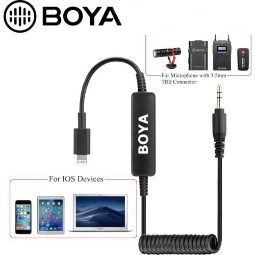 BOYA 35C-L 3.5mm to Lightning Connector Audio Cable for iphone ipad ipod