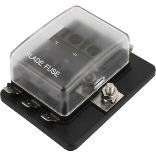 DC32V 100A (Max.) 6-Way Small Car Blade Fuse Box W 5A 7.5A 10A 15A 20A 25A Fuse