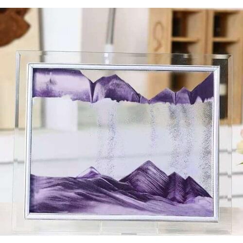 Moving Sand Art Picture Square Glass 3D Deep Sea Sandscape In Motion Display Flowing Sand Frame 5/7/10inch