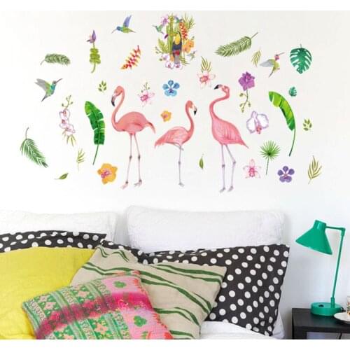 Flamingo wall sticker PVC Material DIY Art wall decals For Living room sofa background wall childrens room decor sticker