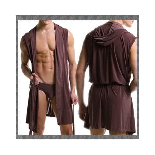 HOT Men Robes Bathrobe Plus Size Brand Manview Robe Man Mens Sexy Sleepwear Male Silk Gay Home Wear Hoodie Sleep Lounge Pajama