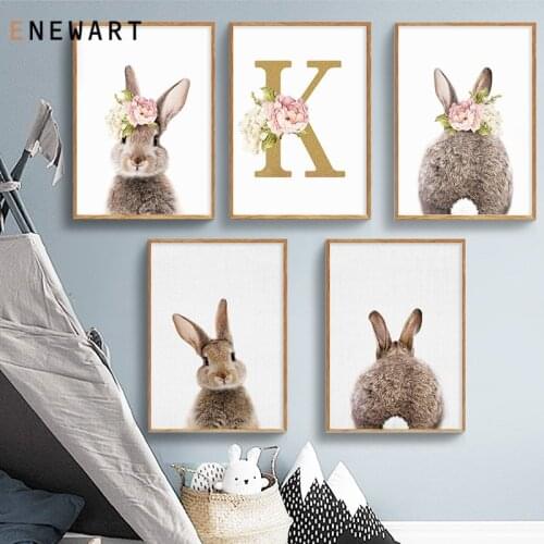 Custom Personalized Gold Capital Letter Canvas Poster Baby Nursery Decorative Wall Art Kids Girl Painting Picture Bedroom Decor