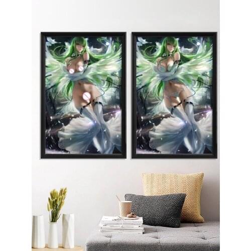 Code Geass C.C. Sexy Nude Girl Kallen Stadtfeld Kawaii Cartoon Anime Poster Decoration Room Decor Home Wall Prints Canvas