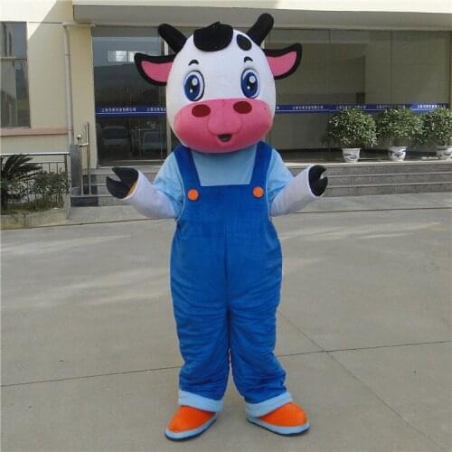 Halloween Dairy Cow Mascot Costume Adult Top Quality Cartoon Cow Cartoon Costumes Halloween Party Fancy Dress