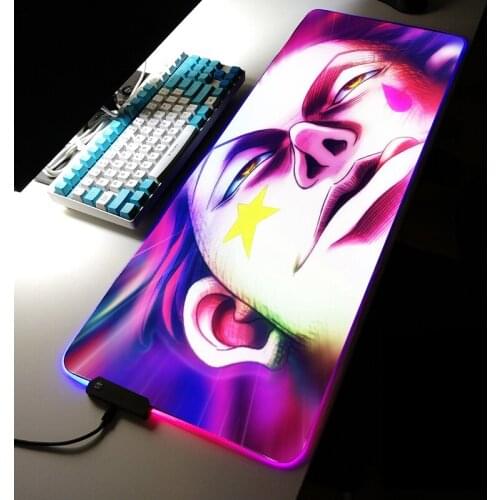 Hunter X Hunter Hisoka LED Mouse Pad Gaming Accessories Non-slip Mat Mouse for Pc RGB Rug Keyboard Anime Mousepad Desk Mat