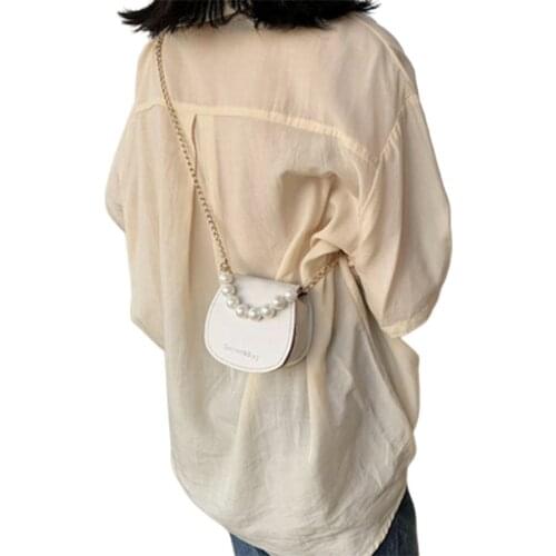 Mini Lipstick Pouch Bag Trendy One-shoulder Diagonal Pearl Handbag Portable Small Bag Meticulous Workmanshi For Female