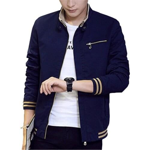 Autumn new men Jacket Workwear youth cotton Outerwear trend Slim Tops zipper Long Sleeve stand collar Coats Many pockets
