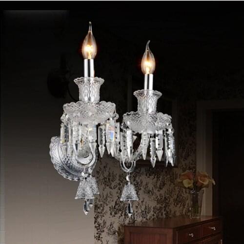 Crystal wall sconce modern style bedside wall lamp bedroom stair lamp led lamp home modern caravan reading lights crystal light