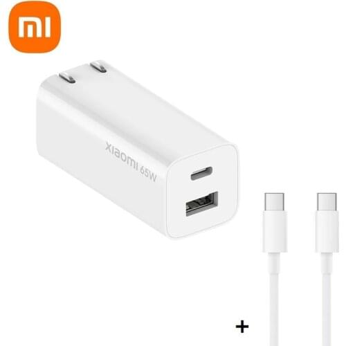 New Xiaomi 65W GaN Charger 1A1C Dual Ports Type-C USB-A Foldable Quick Charger For Laptop Notebook MacBook Samsung Huawei Apple