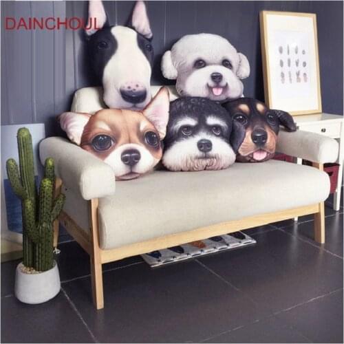 38x 48 cm New Item Big Size 3D Cute Dog Head Cushion Creative Cartoon Sofa Office Nap Pillow Parsonaltiy Car Seat Cushions