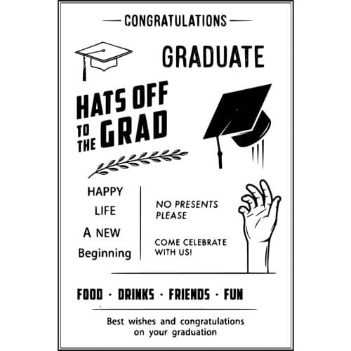 Celebrate Graduation Language Clear Stamps/Seal For DIY Scrapbooking Card Making Album Decorative Silicone Stamp Craft