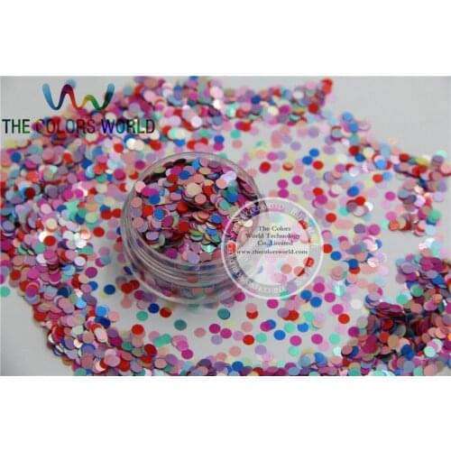 RG3-63 Mixed Pearlescent Color Ultra Thin Solvent Resistant Circle Shape Glitter for nail and DIY decoration -Size : 3MM