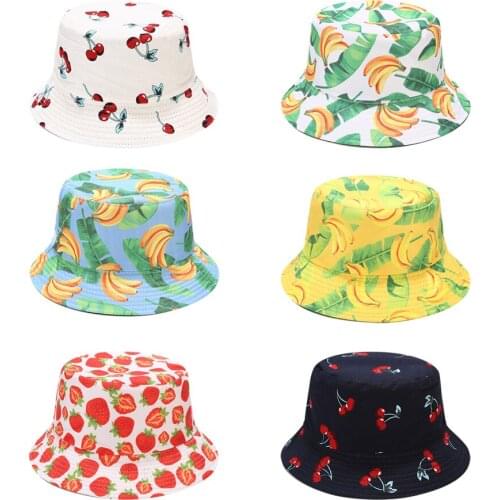 Fashion Fisherman Hat Sunhat Outdoor Play Hat Fruit Print Hat Men Women Hats Outdoor Fishing Sports Cap Summer Outing Equipment