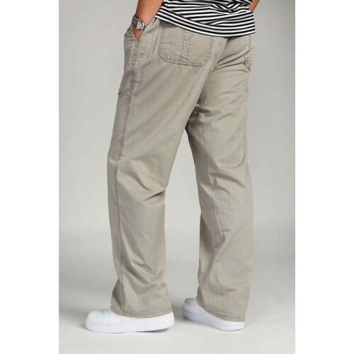 XL XXXL XXXXL 6XL Plus Size Casual Pants Summer Loose Thin Mens Long Pants High Waits Mans Trousers Elastic Waist Bottoms