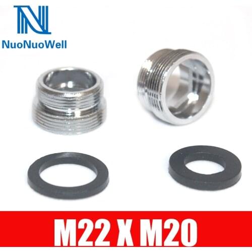 2pcs M22 x M20 Male Thread Reducer Spray Machine Faucet Bathroom Shower Transform Adapter Kitchen Water Tape Joint