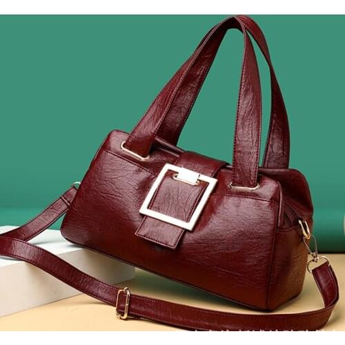 Large Capacity Women Leather Handbags Vintage Practical Female Crossbody Shoulder Bags Designer Brand Ladies Top-Handle Bags