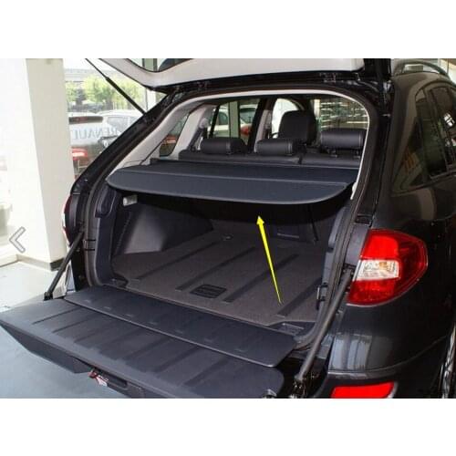 Car Rear Trunk Security Shield Shade Cargo Cover For Renault Koleos 2009 2010 2011 2012 2013 2014 2015 (Black, beige)