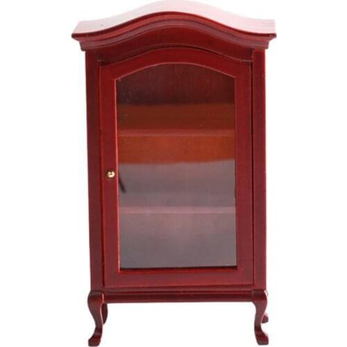 1:12 Dollhouse Miniature Wood Display Cupboard Cabinet Showcase Doll House Decor