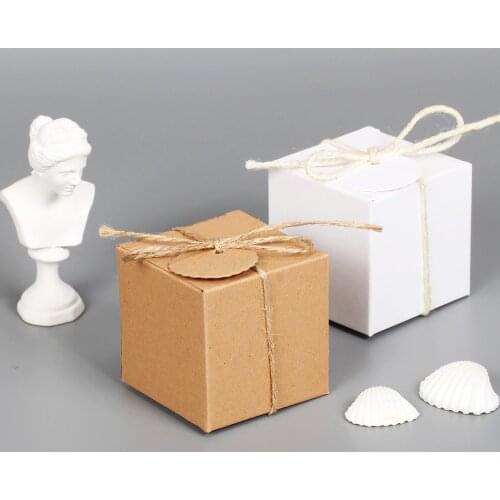 10pcs Solid Color Gift Candy Box Christmas Small Paper Box gift Box Packaging Party Favor Box Brown Kraft Cardboard Box Carton