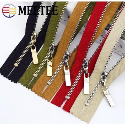 2pcs Meetee 3# 20cm Metal Zipper Copper Tooth Close-end Zip Closure Clothes Jeans Pocket Zipper Bags Purse Repair Kit Accessory