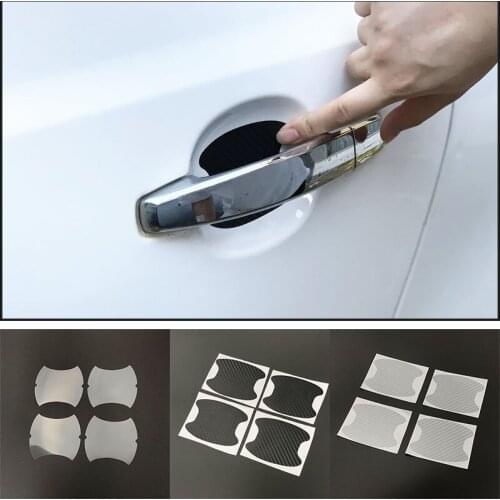 4pcs Car Door Handle Bowl Protector Sticker for Skoda Octavia Yeti Roomster Fabia Rapid Superb KODIAQ Citigo KAMIQ KAROQ SCALA