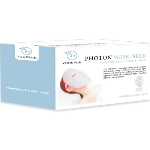 7 Colors LED Mask Facial Beauty Massager Neck Mask Infrared Therapy Anti-aging Wrinkle Remover LED Light Mask