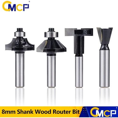 8mm Shank Wood Router Bit Black End Mills Carbide 45 Degrees Chamfer End Mills For Wood 1pcs Woodworking Tools
