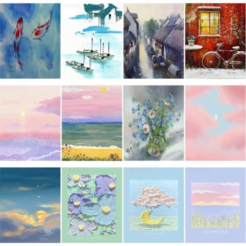 Diamond Painting Small Fresh Landscape Painting Home Decoration Luxury Abstract Fashion Nordic Style Simple Handmade Square