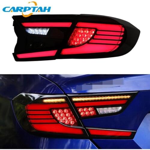 Car LED Tail Lights Taillight For Honda Accord 10 2018 2019 Rear Lamp DRL + Dynamic Turn Signal + Reverse Light + Brake LED