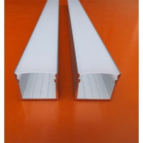 Free Shipping 2m/pcs 50m/lot hot selling aluminum channel with metal clips and clips and milky or clear cover