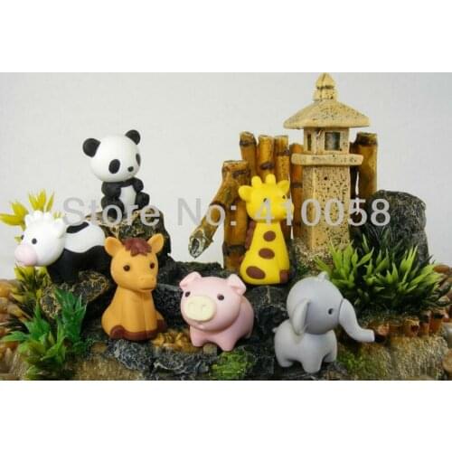 Free Shipping 44 PCS Cute Animal Eraser Lovely Small Animals Eraser for Stationery Collection Wholesale Price