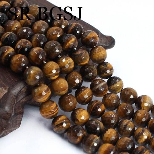Free Shipping 10mm Faceted Round Yellow Tiger Eye Gems Natural Stone Jewelry Making Loose DIY Beads Strand 15"