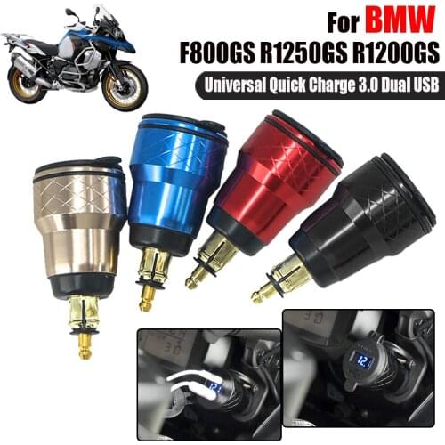 For BMW R1250GS R1200 GS F800GS Motorcycle Quick Charge 3.0 Dual USB Charger Plug Socket Cigarette Lighter Adapter LED Display