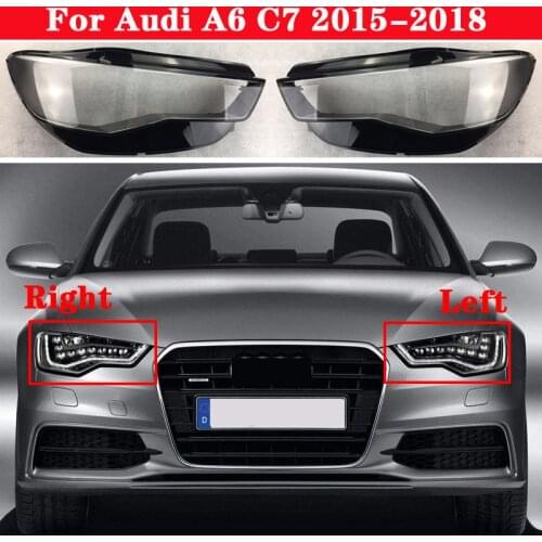 For Audi A6 C7 2015-2018 Car Front Headlight Lens Cover Auto Shell Headlamp Lampshade glass Lampcover Head lamp light cover