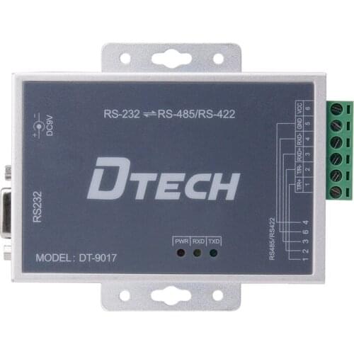 DTECH Bi-Directional Active RS232 to RS485 RS422 Serial Converter with Surge Protection 600W 15KV ESD DB9 to RJ45 Adapter