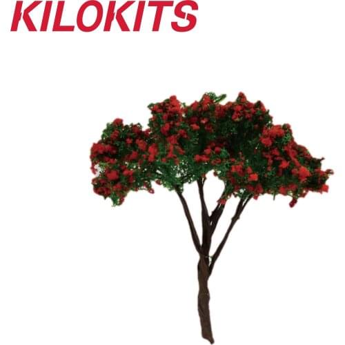 65MM 25pcs Fruit Tree with Red Fruits for Modelling Dioramas Railway Layout Terrain Scenery Miniature Accessories 1/35 1/72 1/87