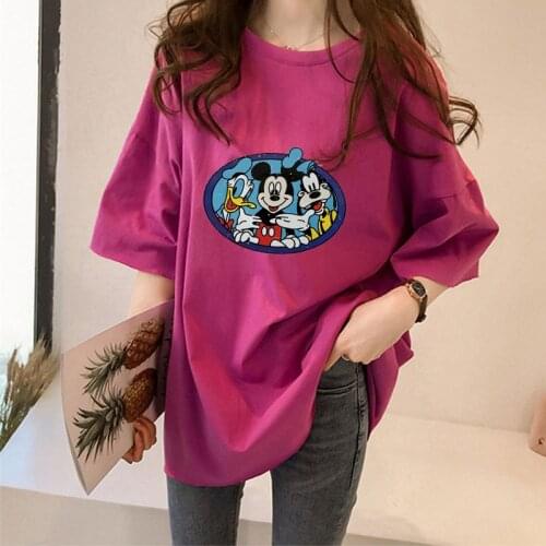 T-shirts Women Cartoon Printing Leisure Soft Loose Streetwear Tees Womens Funny T Shirt Female Harajuku Summer Clothing Girls