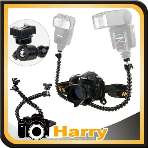 Flexible Dual-arm Dual-shoe Flash Bracket for MACRO SHOT for D610 D7100 D7200 D600 D5100 D5200 D750 D3100 D3200 DSLR Camera