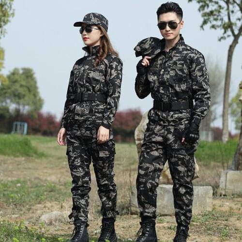 Camouflage Tactical Uniform Military Jackets For Mens CS SWAT Combat Pants Army Camo Full Length Uniform Hunter Hiking Clothing